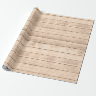 Rustic Tan Wood Wrapping Paper