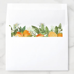 Rustic Tangerine Citrus Orange Wedding Envelope Liner