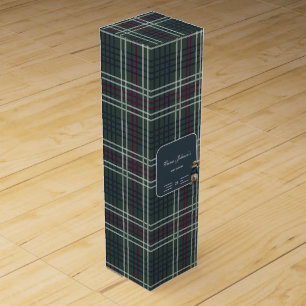 Rustic Tartan Bear Baby Shower Wine Box
