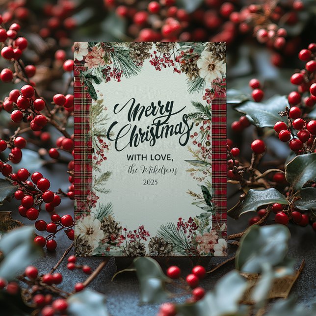 Rustic Tartan Christmas Holiday Card (Creator Uploaded)
