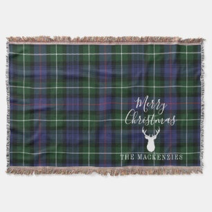Rustic Tartan Clan MacKenzie Plaid Throw Blanket