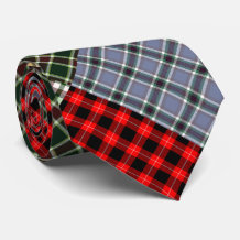 Rustic tartan patchwork neck tie