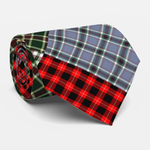 Rustic tartan patchwork neck tie
