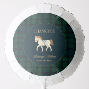 Rustic Tartan Plaid Horse Baby Shower Balloon