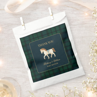 Rustic Tartan Plaid Horse Baby Shower Favor Bag