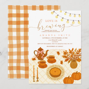 Rustic Tea Party Love is brewing Bridal Shower Invitation