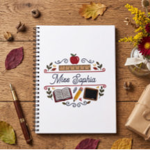 Rustic Teacher Appreciation Custom Spiral Notebook