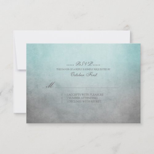 Rustic Teal and Grey Bohemian Wedding RSVP