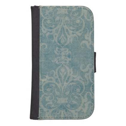 rustic,teal,beige,damask,floral,wallpaper,belle ép galaxy s4 wallet case