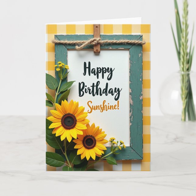 Rustic Teal Birthday Card (Front)
