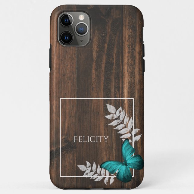 Rustic Teal Butterfly Case-Mate iPhone Case (Back)