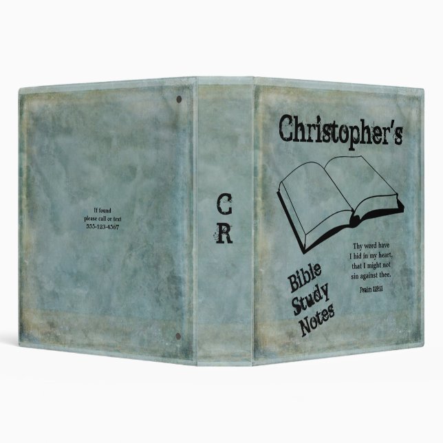 Rustic Teal Choose Your Scripture Bible Study 3 Ring Binder (Background)