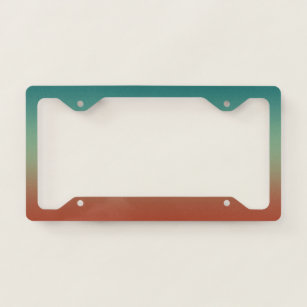 Rustic teal green sea green and brown red gradient license plate frame
