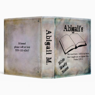 Rustic Teal Purple Gold Scripture Bible Study 3 Ring Binder