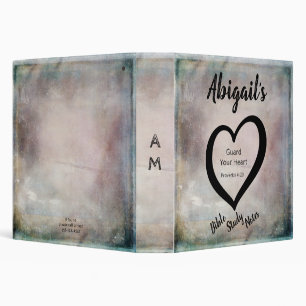 Rustic Teal Purple Gold Scripture Bible Study 3 Ring Binder