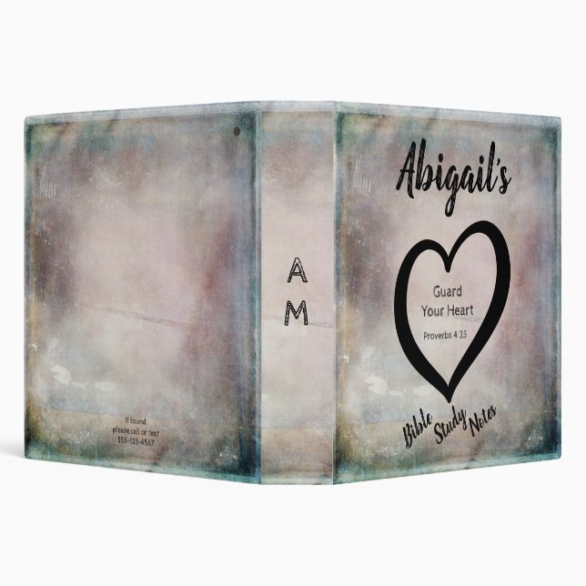 Rustic Teal Purple Gold Scripture Bible Study 3 Ring Binder (Background)