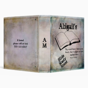 Rustic Teal Purple Gold Scripture Bible Study 3 Ring Binder