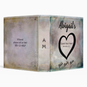 Rustic Teal Purple Gold Scripture Bible Study 3 Ring Binder