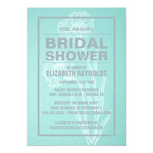 Bridal Shower Invitations Teal 10