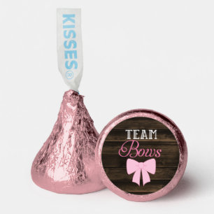 Rustic Team Bows Girl Gender Reveal Hershey®'s Kisses®