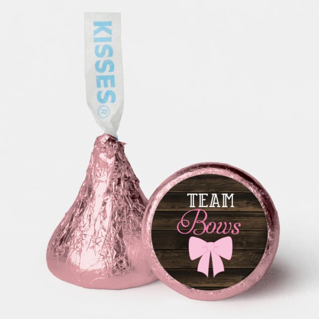 Rustic Team Bows Girl Gender Reveal Hershey®'s Kisses® (Front)