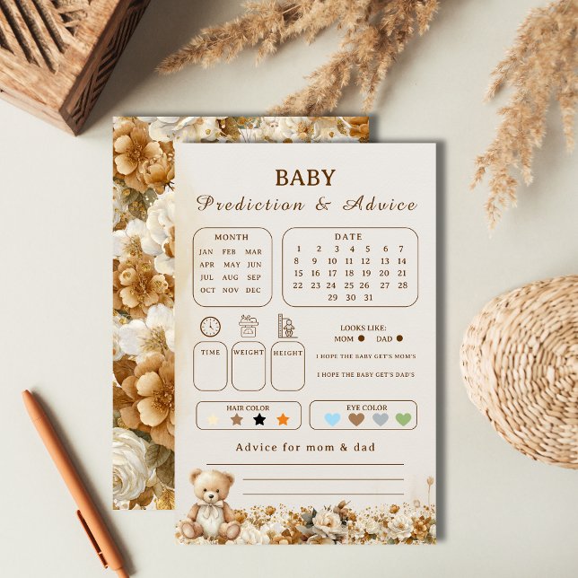 Rustic Teddy Bear Baby Predictions & Advice Shower (Creator Uploaded)