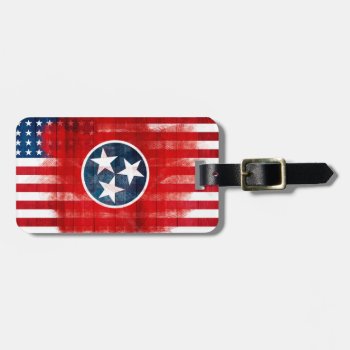 Rustic Tennessean American Flag Luggage Tag by SnappyDressers at Zazzle