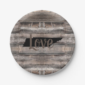 rustic TENNESSEE LOVE in script | Paper Plates