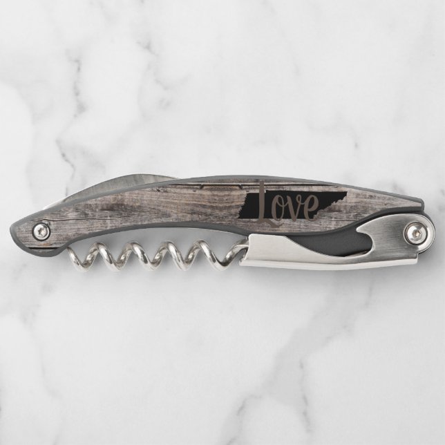rustic TENNESSEE LOVE in script Waiter's Corkscrew (Back)