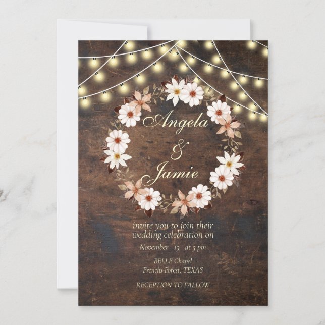 RUSTIC TERRACOTTA BOHO FLORAL WEDDING INVITATION (Front)
