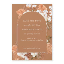Rustic Terracotta Boho Pampas Arched Save The Date