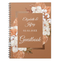 Rustic Terracotta Boho Pampas Orchids Wedding Notebook