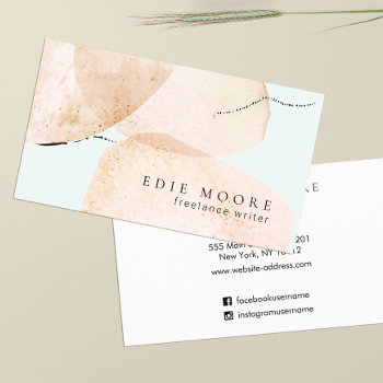 Rustic Terracotta Boho Watercolor Abstract Art Business Card by sm_business_cards at Zazzle