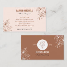 Rustic Terracotta Botanical Florist Business Card