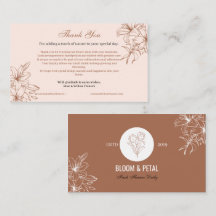 Rustic Terracotta Botanical Flower Shop Thank You
