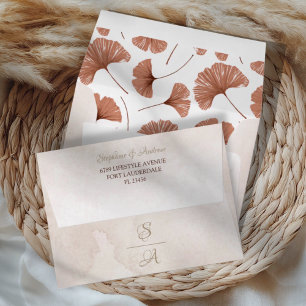 Rustic Terracotta Botanical Wedding  Envelope