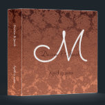 Rustic Terracotta Elegant Fall Wedding Monogram 3 Ring Binder<br><div class="desc">Elegant rustic terracotta white brown fall wedding keepsake photo album binder for the newlyweds. Floral monogram custom,  chic,  modern,  trendy,  classy,  stylish,  beautiful succulent metallic pattern. Image copyright Marg Seregelyi Photography.</div>