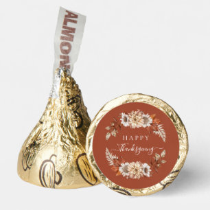 Rustic Terracotta Fall Floral Happy Thanksgiving Hershey®'s Kisses®