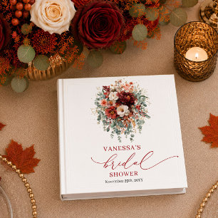 Rustic terracotta floral autumn bridal shower bind 3 ring binder