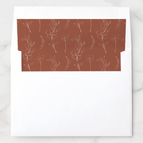 Rustic Terracotta Floral Envelope Liner