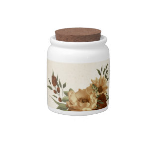 rustic terracotta floral greenery candy jar