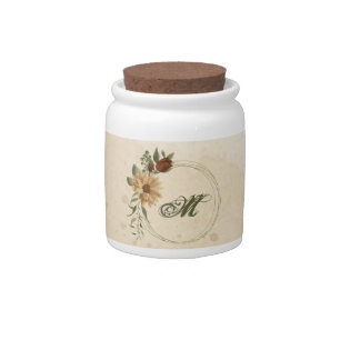 rustic terracotta floral greenery candy jar