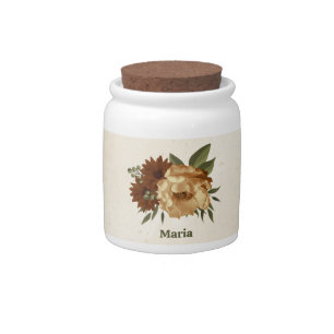 rustic terracotta floral greenery candy jar