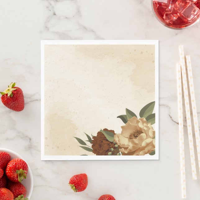 rustic terracotta floral greenery napkins (Insitu)