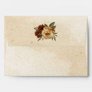 rustic terracotta floral greenery wedding envelope