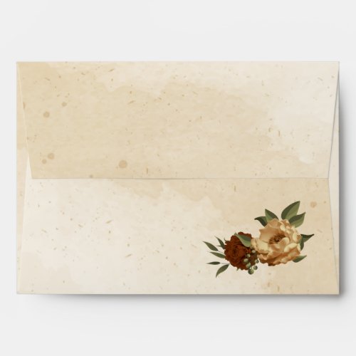 rustic terracotta floral greenery wedding envelope