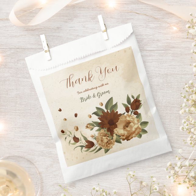 rustic terracotta floral greenery wedding favor bag (Clipped)