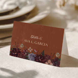 Rustic Terracotta Floral Place Cards