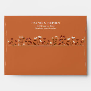 Rustic Terracotta Floral Wedding Envelope