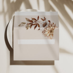 Rustic Terracotta Floral Wedding  Envelope